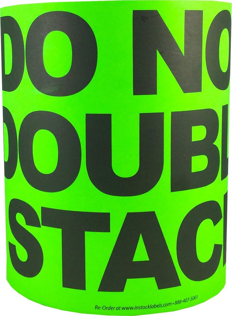 InStockLabels.com Do Not Double Stack Labels Fluorescent Green Pallet Protection 7 x 11 Inch Rectangles 250 Adhesive Stickers - Image 1